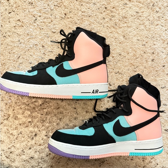 Nike Black and Pink High-Top Sneakers “Have a Nice Day” Sneakers